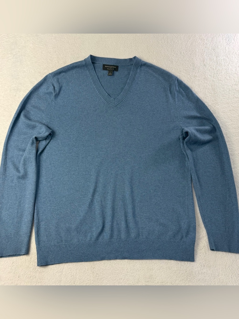 Banana Republic Premium Luxe Silk Cashmere V-Neck Sweater Men’s L Blue